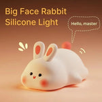 Cute Bunny Silicone Night Light – Soft Touch LED Bedside Lamp