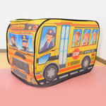 Kids School Bus Play Tent – Foldable Indoor Outdoor Playhouse Pop Up Tent for Boys & Girls