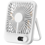 Compact USB Desktop Cooling Fan with Digital Display | 5-Speed Quiet Portable Desk Fan