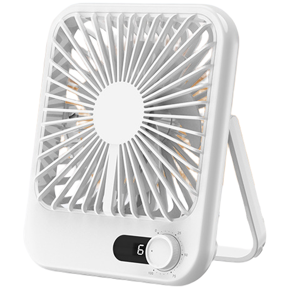 Compact USB Desktop Cooling Fan with Digital Display | 5-Speed Quiet Portable Desk Fan