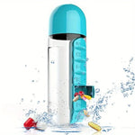 BPA-Free Water Bottle with 7-Day Pill Organizer | Leakproof 20oz Travel Vitamin & Medicine Bottle