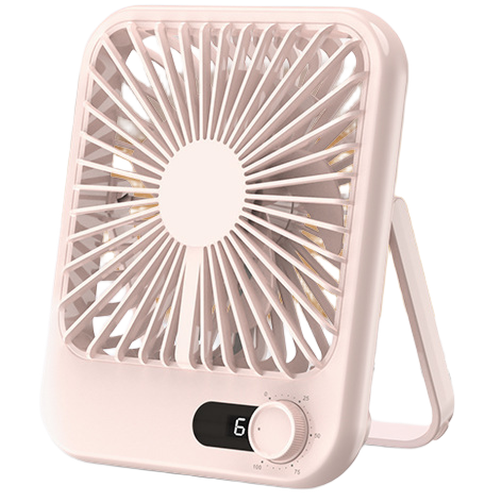 Compact USB Desktop Cooling Fan with Digital Display | 5-Speed Quiet Portable Desk Fan