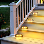 4-Pack Solar LED Step Lights – Waterproof Outdoor Stair, Fence & Deck Lights (Warm White / Cool White)