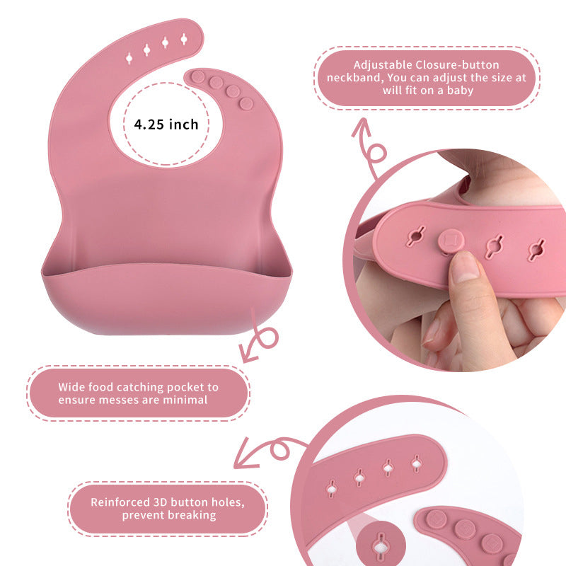 Baby Silicone Feeding Set – Plate, Bowl, Bib, Cup, Spoon & Fork Set