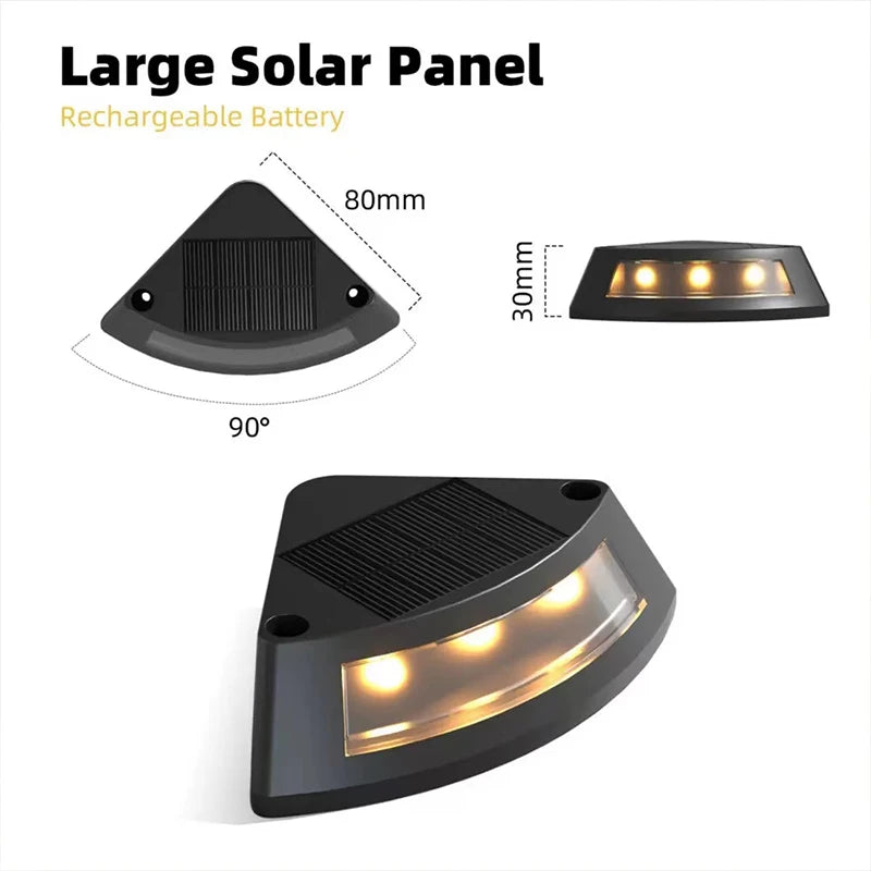 4-Pack Solar LED Step Lights – Waterproof Outdoor Stair, Fence & Deck Lights (Warm White / Cool White)