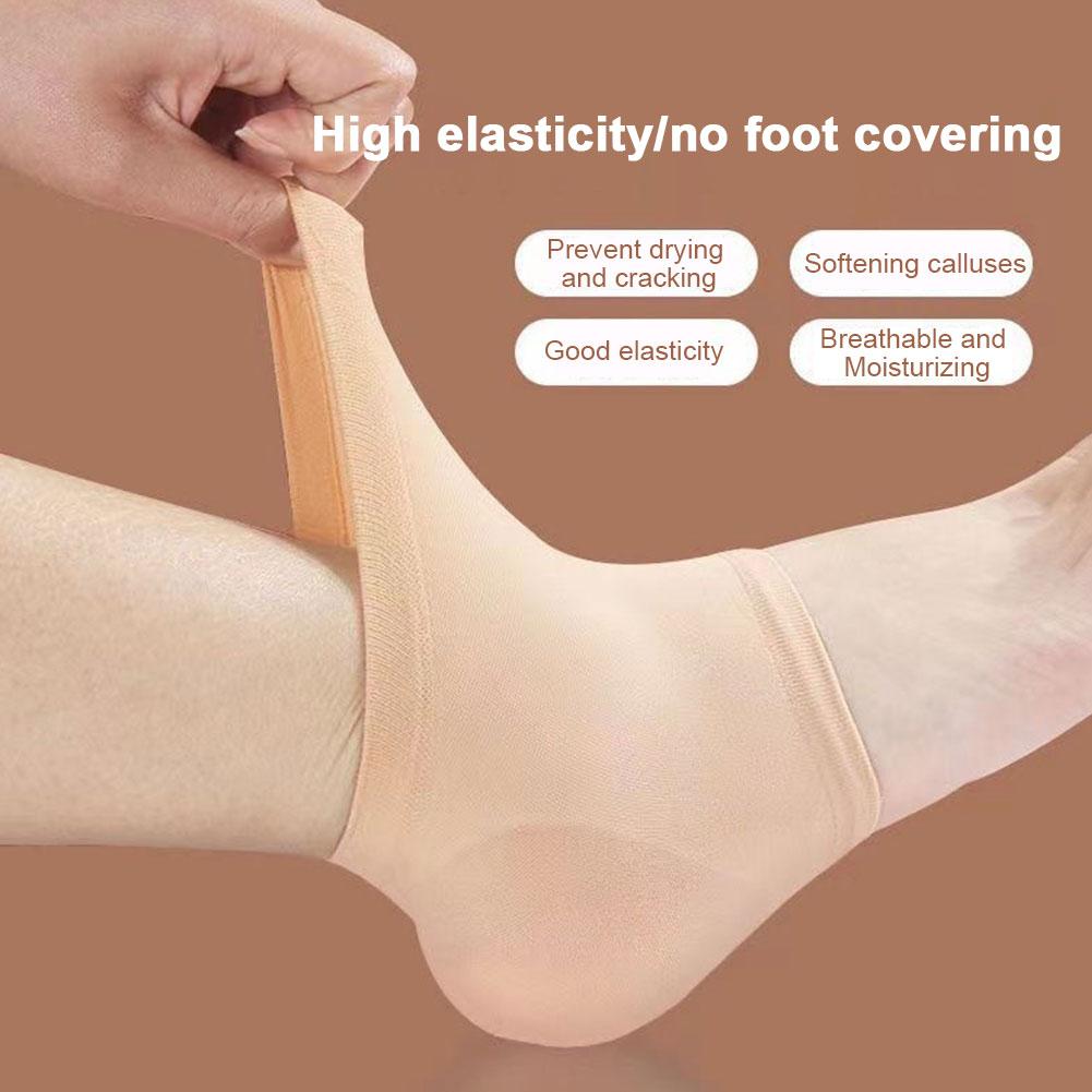 Plantar Fasciitis Heel Socks – Silicone Gel Heel Protectors for Cracked Heels, Achilles Tendon Support & Pain Relief