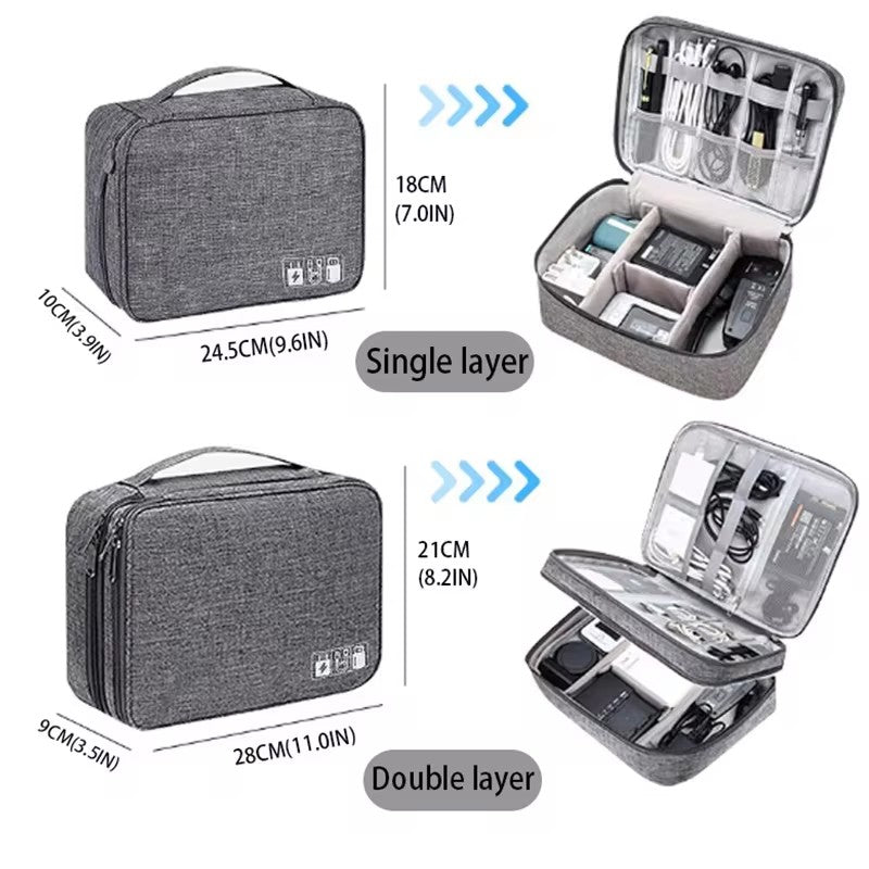 Waterproof Travel Electronic Organizer Bag – Portable Cable, Charger, USB & Gadget Storage Case