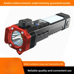 Multi-Functional LED Rechargeable Flashlight with Safety Hammer, Window Breaker, COB Work Light & Power Bank