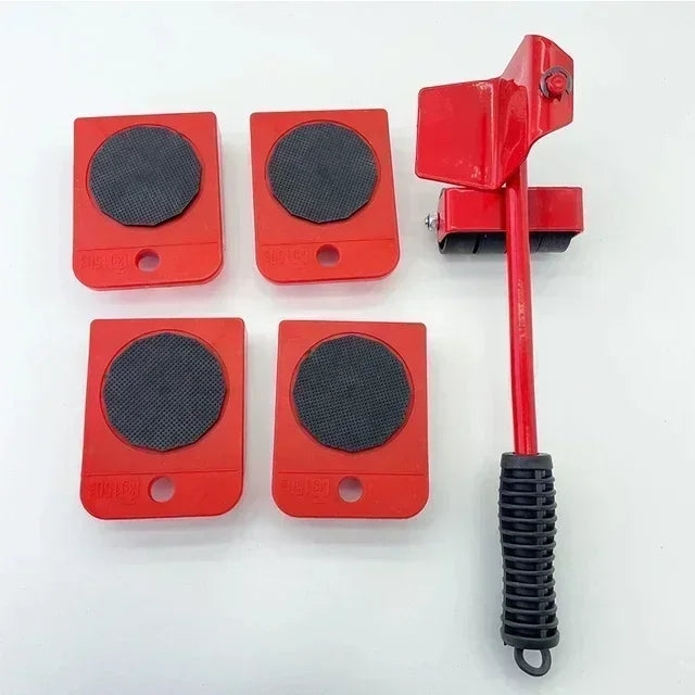 5-Piece Furniture Moving Tool Set | Heavy Duty Furniture Lifter & 360° Moving Roller Sliders