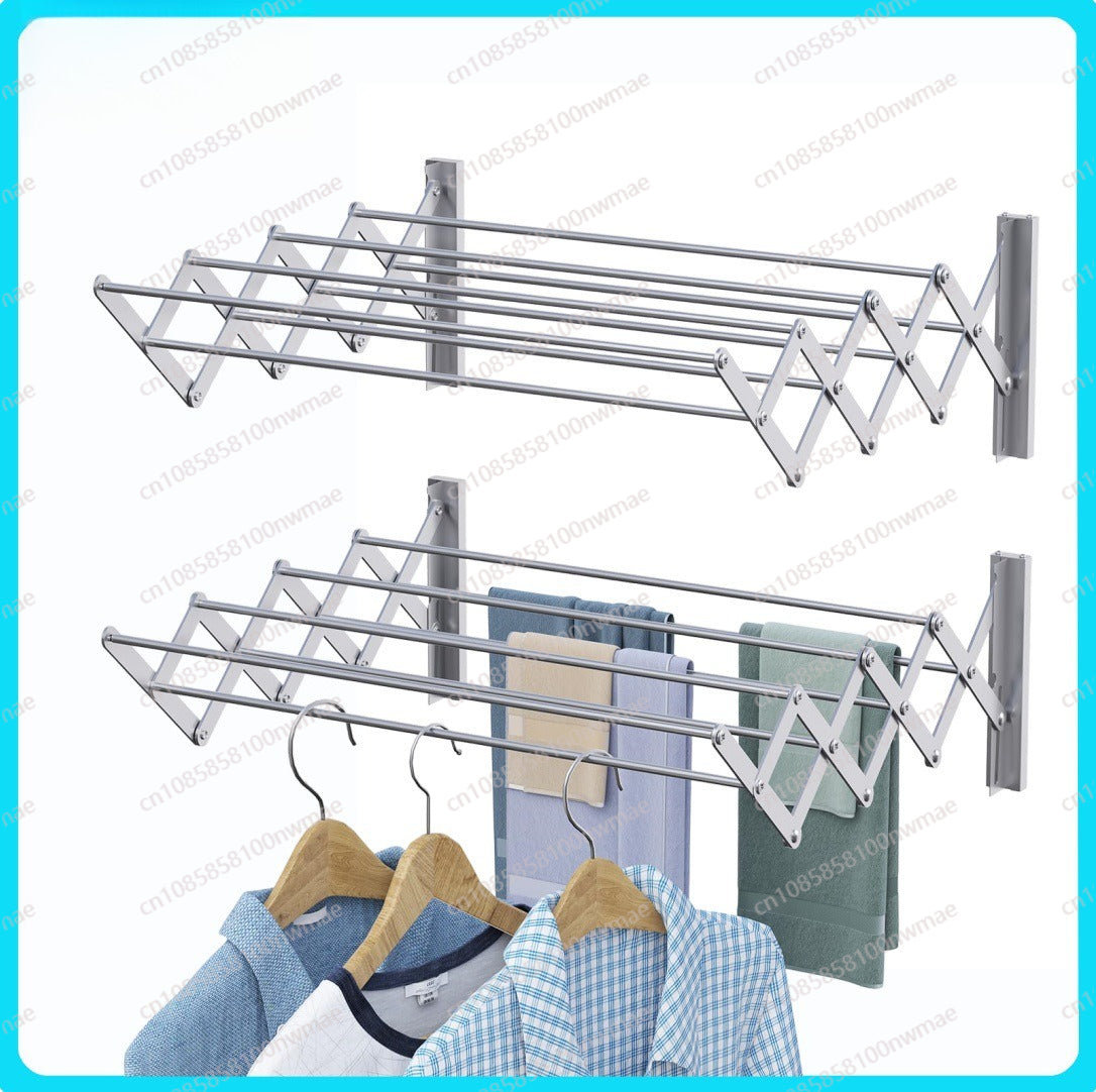Wall-Mounted Retractable Clothes Drying Rack | Foldable Aluminum Laundry & Towel Hanger