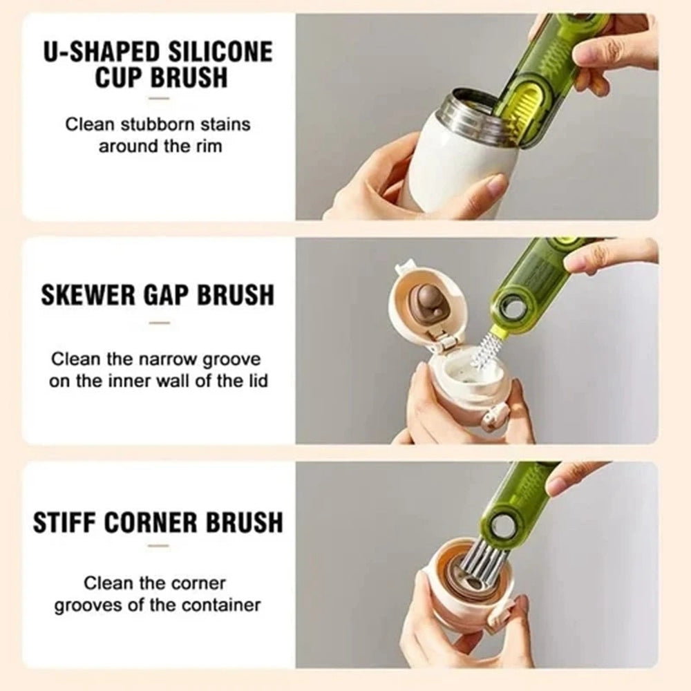 3-in-1 Multifunctional Cup Cleaning Brush | Rotatable Bottle Gap & Cup Scrubber