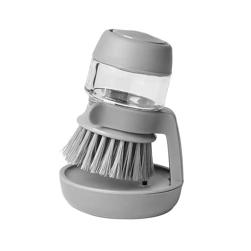 Soap Dispensing Dish Brush with Refillable Soap Reservoir – Multi-Purpose Kitchen Scrub Brush with Drip Tray