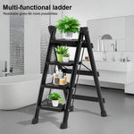 4-Step Foldable Heavy-Duty Step Ladder | Wide Anti-Slip Pedal Household Ladder