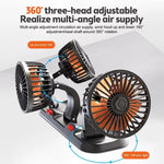 360° Triple Head Car Cooling Fan | Adjustable 3-Speed Dashboard Fan for 12V/24V Vehicles