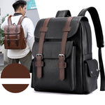 Vintage Leather Laptop Backpack – Waterproof Anti-Theft Business Travel Backpack for Men & Women (15.6")