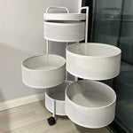 360° Rotating Multi-Layer Round Storage Rack with Wheels | Kitchen, Bedroom & Living Room Organizer