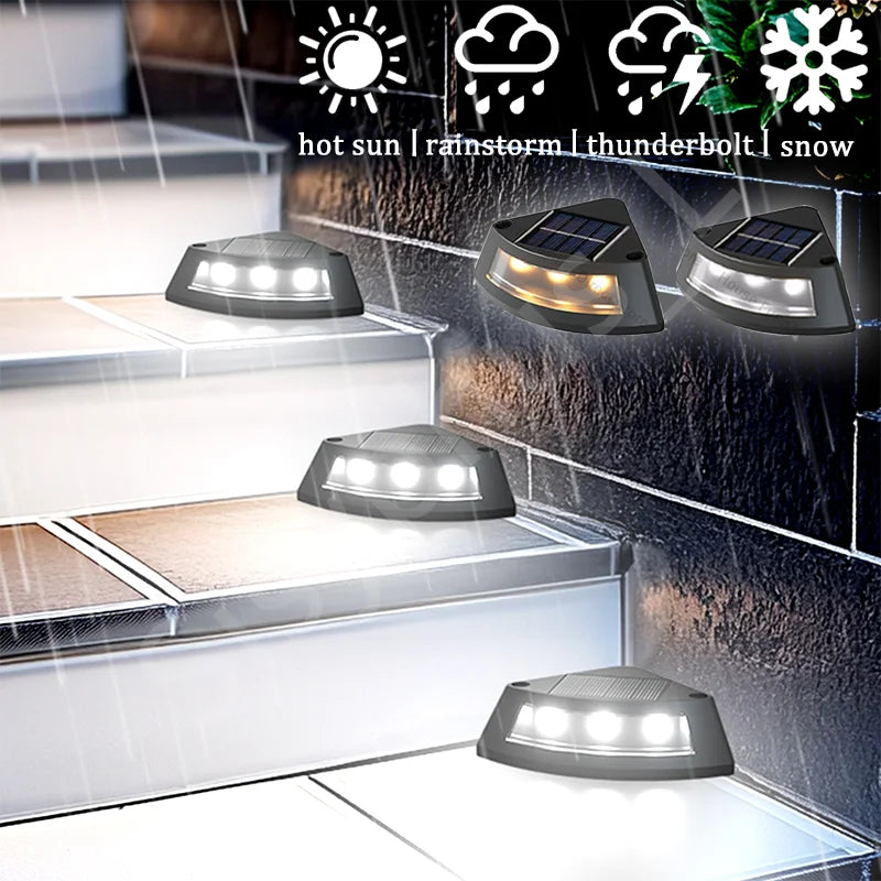 4-Pack Solar LED Step Lights – Waterproof Outdoor Stair, Fence & Deck Lights (Warm White / Cool White)