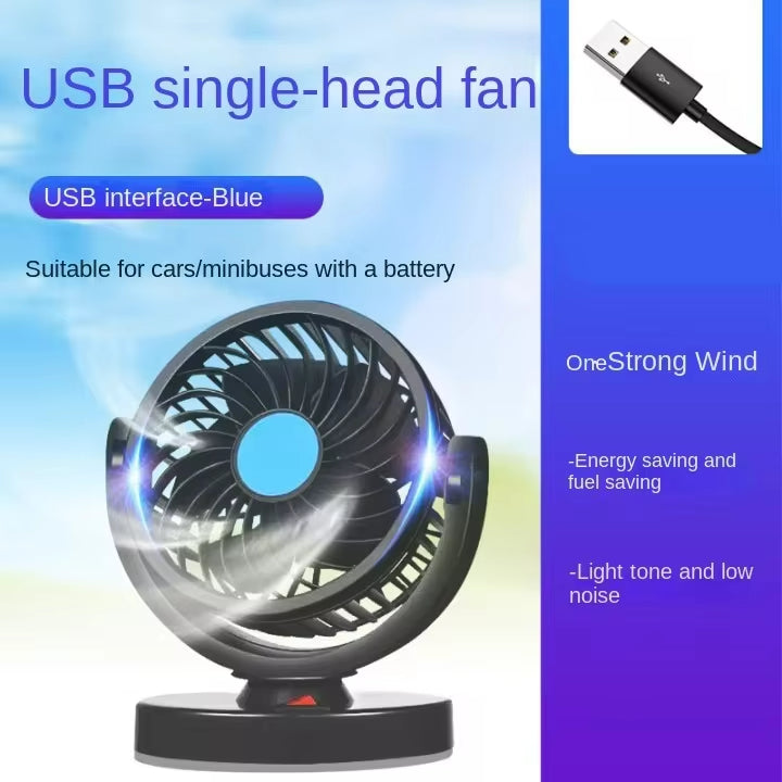 360° Triple Head Car Cooling Fan | Adjustable 3-Speed Dashboard Fan for 12V/24V Vehicles