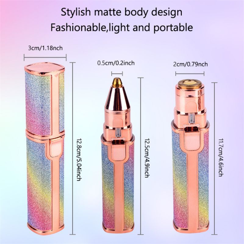 2-in-1 Women's Rechargeable Eyebrow Trimmer & Facial Hair Remover – Portable USB Electric Shaver