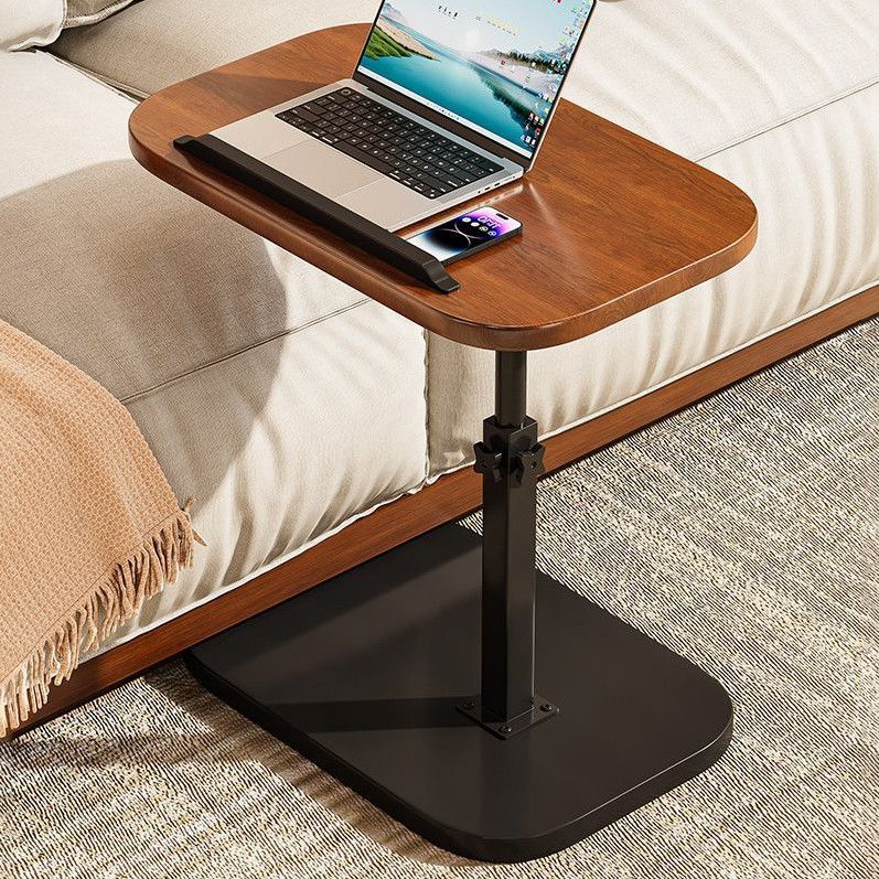 Minimalist C-Shaped Sofa Side Table | Space-Saving Wooden End Table for Living Room & Bedroom