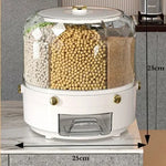 360° Rotating Rice & Grain Dispenser | Airtight Multi-Compartment Cereal Storage Container