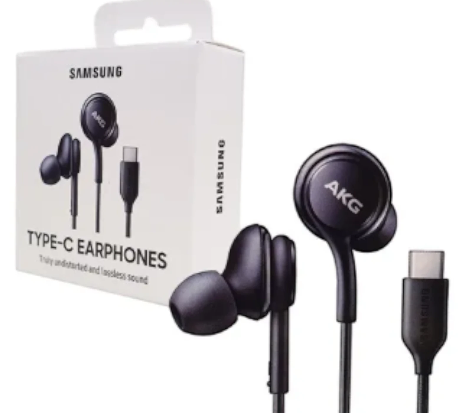 Samsung AKG USB C In-Ear Headphones – Original Wired Earbuds Tuned by AKG with Mic – Braided Cable