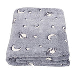 Glow in the Dark Soft Fleece Blanket – Luminous Star & Moon Throw for Kids and Adults