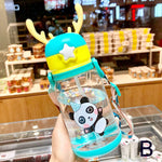 Cartoon Kids 500ml Water Bottle with Straw | Leak-Proof Pop-Up Spout School & Travel Bottle