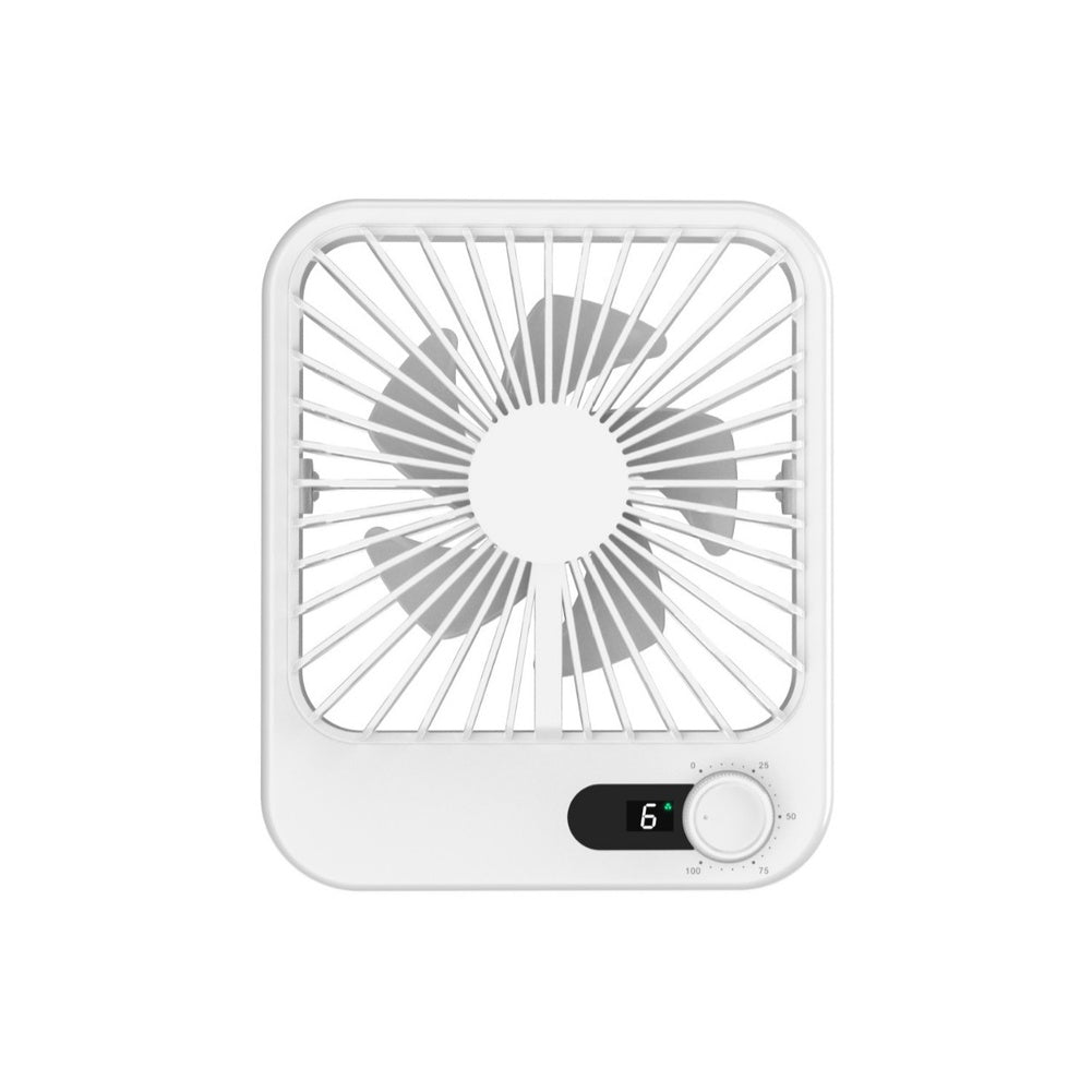 Compact USB Desktop Cooling Fan with Digital Display | 5-Speed Quiet Portable Desk Fan