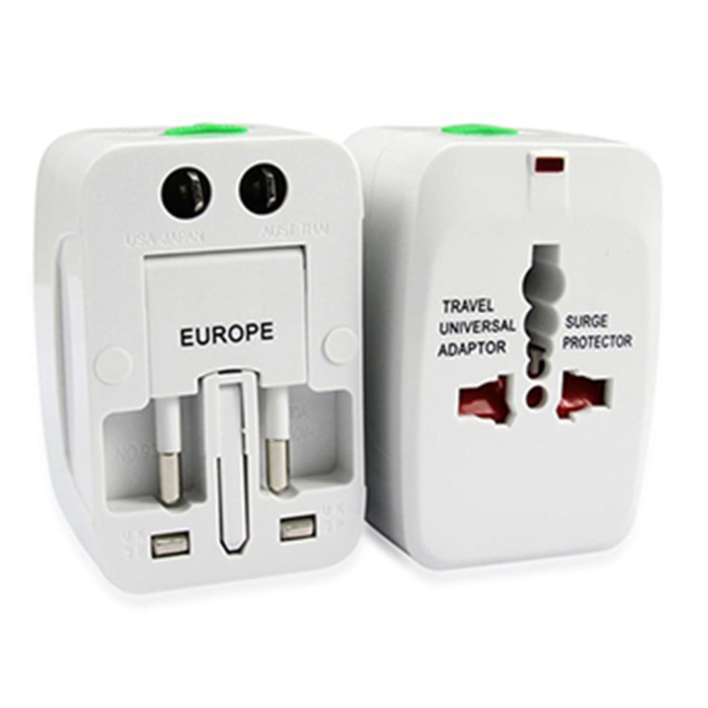 All-in-One Universal Travel Adapter with Dual USB Ports – International Plug Converter