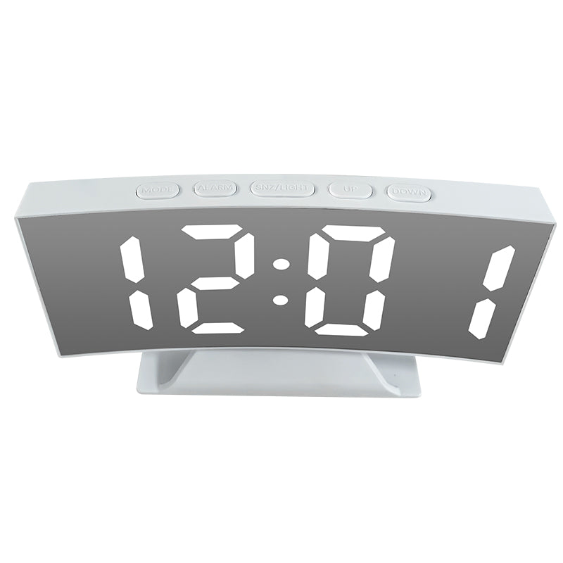 LED Mirror Digital Alarm Clock – Modern Desk & Bedside Display Clock