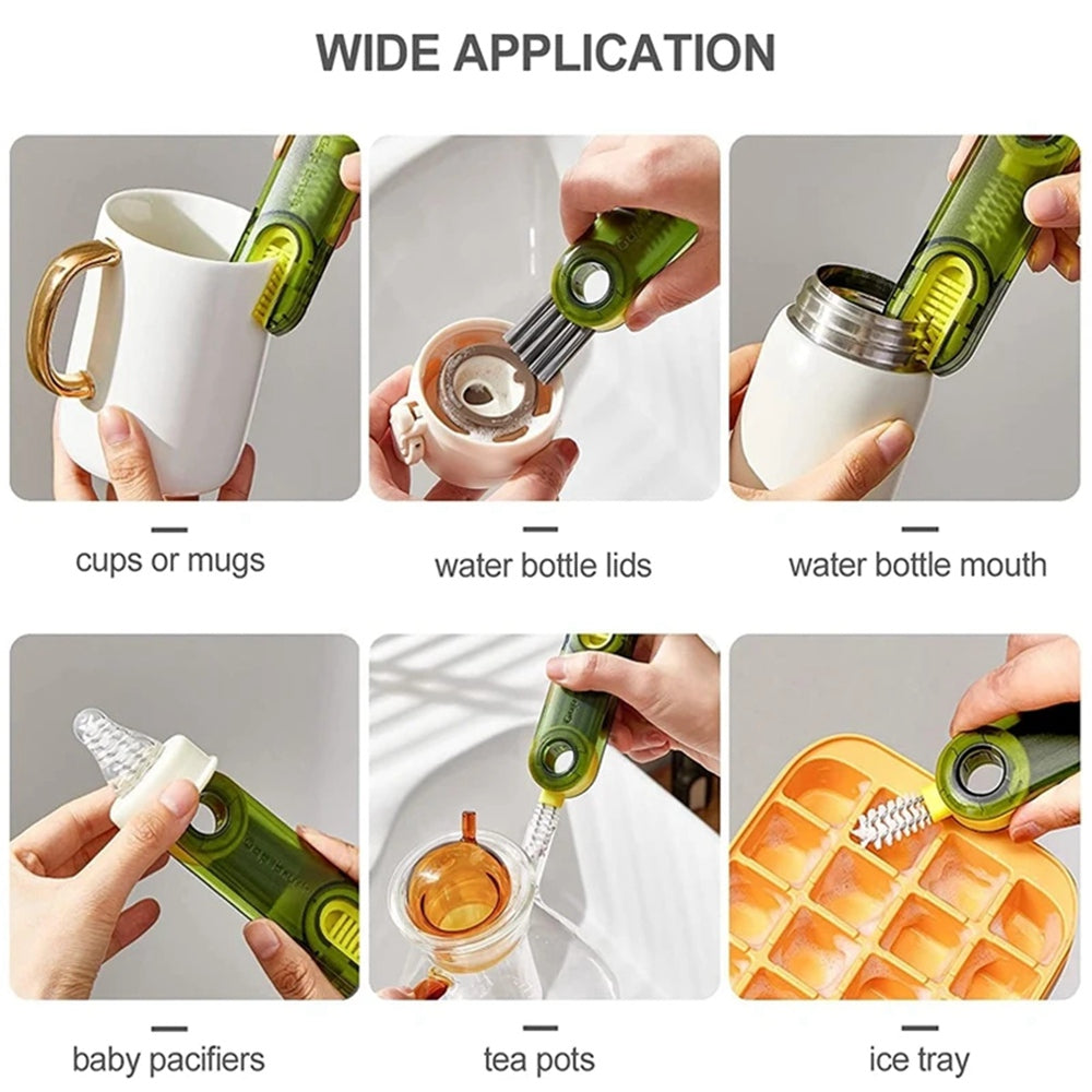 3-in-1 Multifunctional Cup Cleaning Brush | Rotatable Bottle Gap & Cup Scrubber