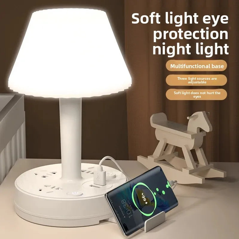 Multi-Function LED Table Lamp with USB Charging Station & Phone Stand