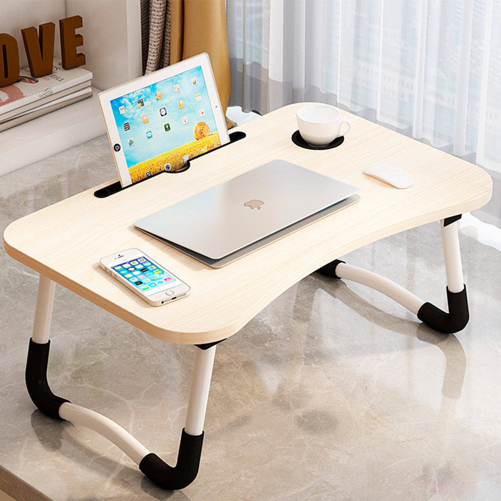 Portable Foldable Laptop Table with Cup Holder & Tablet Slot – Multi-Purpose Bed & Study Desk