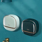 Wall-Mounted Self-Draining Soap Holder – No-Drill Adhesive Soap Storage Box with Lid