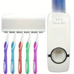 Automatic Toothpaste Dispenser & 5-Slot Toothbrush Holder | Wall Mounted Bathroom Organizer