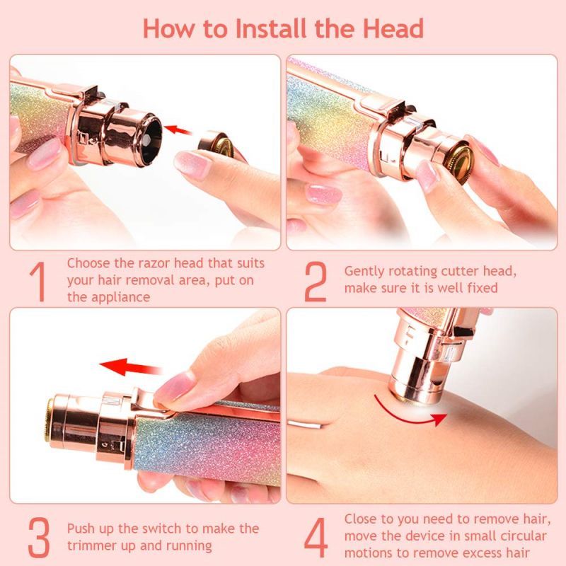 2-in-1 Women's Rechargeable Eyebrow Trimmer & Facial Hair Remover – Portable USB Electric Shaver