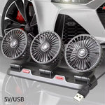 360° Triple Head Car Cooling Fan | Adjustable 3-Speed Dashboard Fan for 12V/24V Vehicles