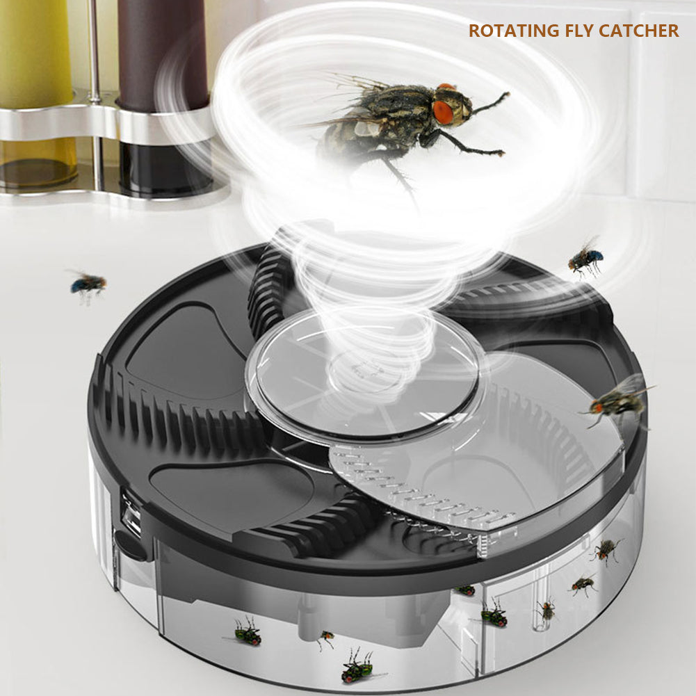Automatic Rechargeable Rotating Fly Trap – Indoor Electric Fly Catcher for Flies, Gnats & Flying Insects