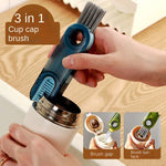 3-in-1 Bottle Gap Cleaner Brush | Multifunctional Cup & Water Bottle Cleaning Brush with Silicone U-Shaped Cleaner