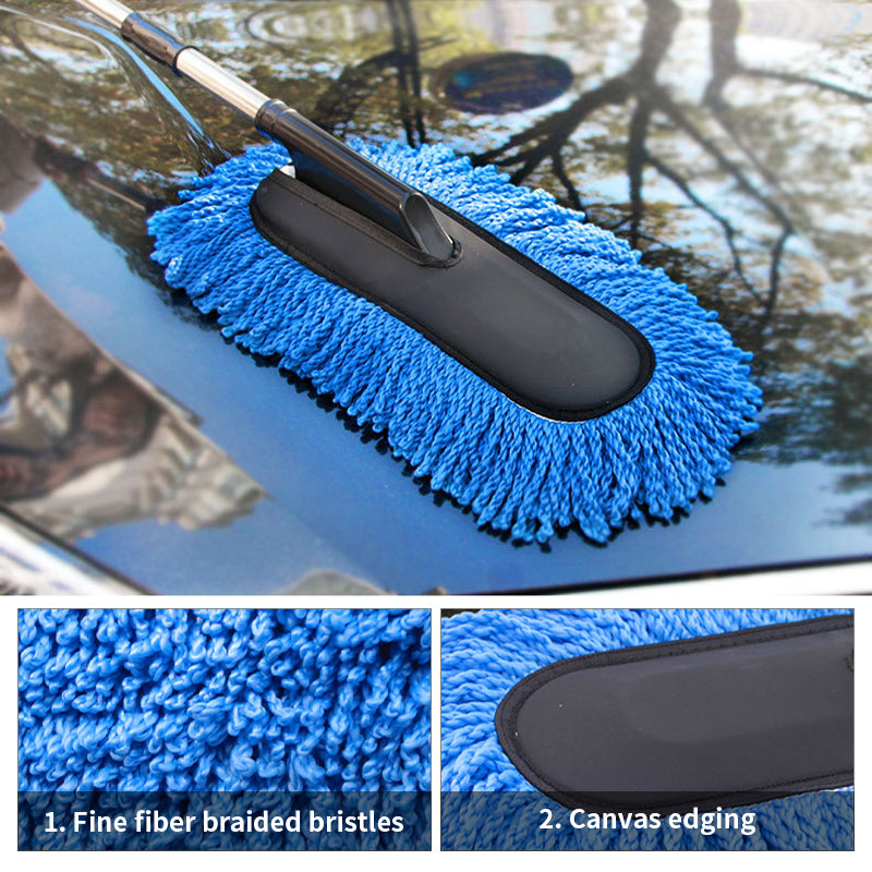 SEAMETAL Extendable Microfiber Car Duster & Cleaning Mop Kit – Retractable Car Wash Brush with Wax Mop