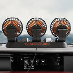 360° Triple Head Car Cooling Fan | Adjustable 3-Speed Dashboard Fan for 12V/24V Vehicles