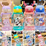 Cartoon Kids 500ml Water Bottle with Straw | Leak-Proof Pop-Up Spout School & Travel Bottle