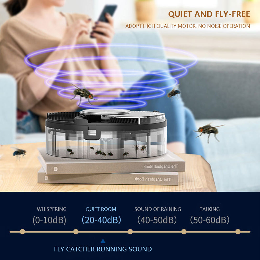 Automatic Rechargeable Rotating Fly Trap – Indoor Electric Fly Catcher for Flies, Gnats & Flying Insects
