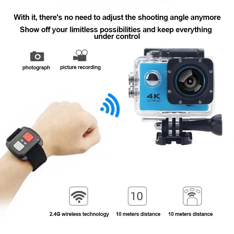 4K Ultra HD WiFi Action Camera – 12MP Waterproof Sports Camera with Mounting Accessories