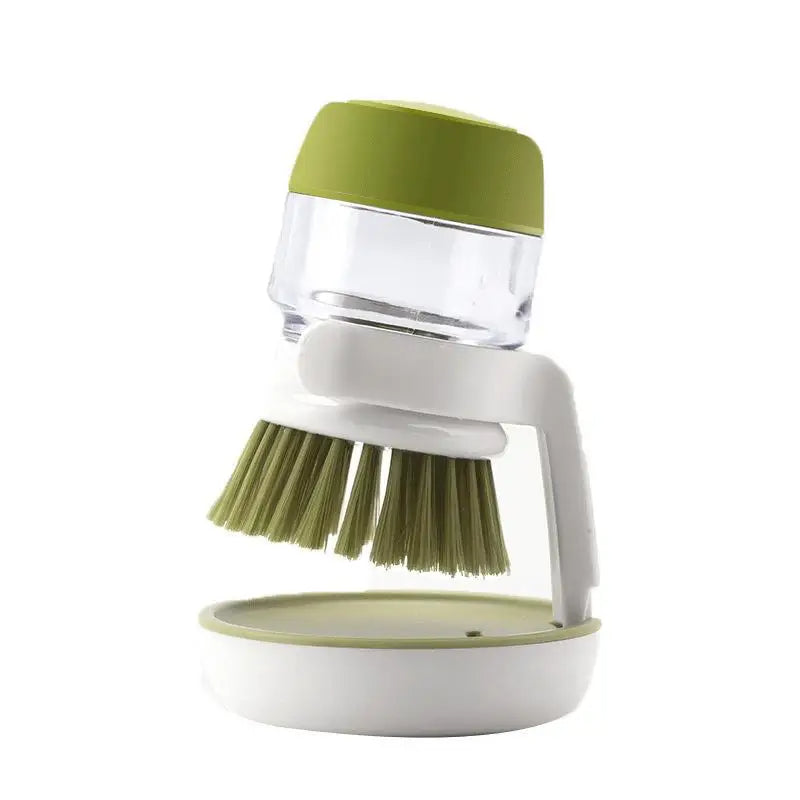 Soap Dispensing Dish Brush with Refillable Soap Reservoir – Multi-Purpose Kitchen Scrub Brush with Drip Tray