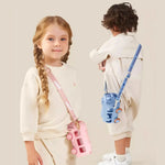 2-in-1 Kids Bus-Shaped Water Bottle with Straw & Shoulder Strap – 500ml