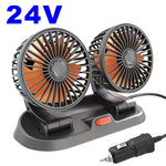 360° Triple Head Car Cooling Fan | Adjustable 3-Speed Dashboard Fan for 12V/24V Vehicles