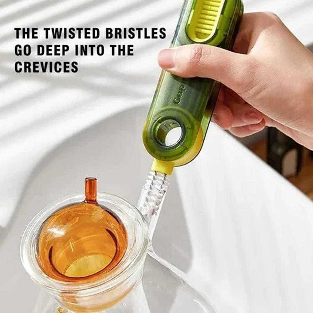 3-in-1 Multifunctional Cup Cleaning Brush | Rotatable Bottle Gap & Cup Scrubber