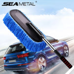 SEAMETAL Extendable Microfiber Car Duster & Cleaning Mop Kit – Retractable Car Wash Brush with Wax Mop